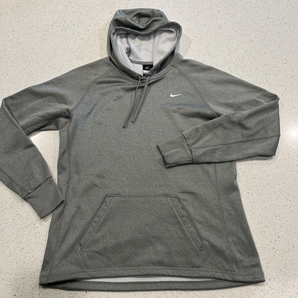 Nike Therma-FIT‎ Hoodie Mens Large Gray Pullover Fleece Sweatshirt 518115-063
